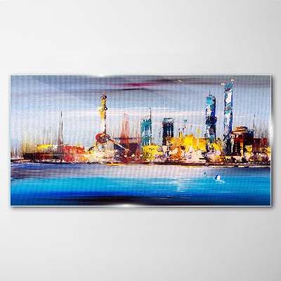 Obraz Szklany Abstrakcja Miasto Morze