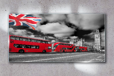 Obraz na Szkle Droga Londyn Autobus