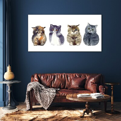 Obraz Szklany Zwierzęta Koty Akwarela