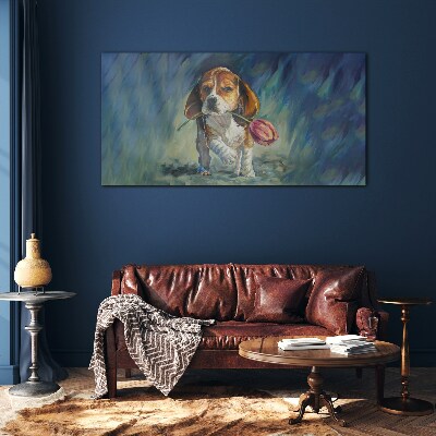 Obraz Szklany Abstrakcja Zwierzę Pies Kwiat