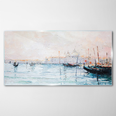 Obraz na Szkle Spokojny port o poranku
