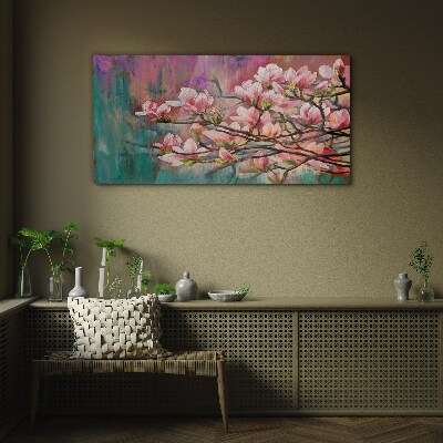Obraz na Szkle malarstwo kwiaty gałąź