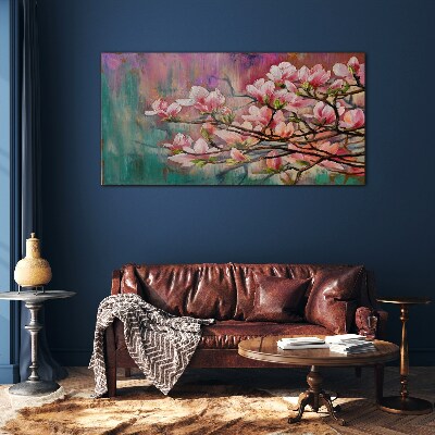 Obraz na Szkle malarstwo kwiaty gałąź