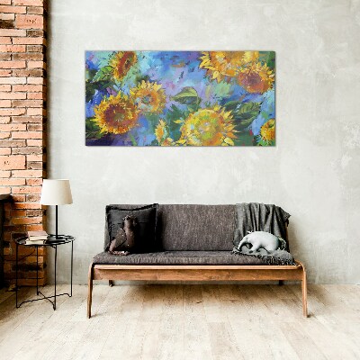 Obraz Szklany kwiaty słoneczniki