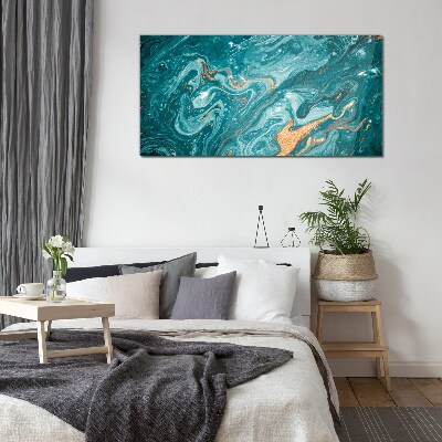 Obraz Szklany Oceaniczne fale z miedzianymi akcentami