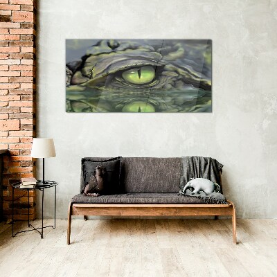 Obraz na Szkle Zwierzę Krokodyl Oko Woda