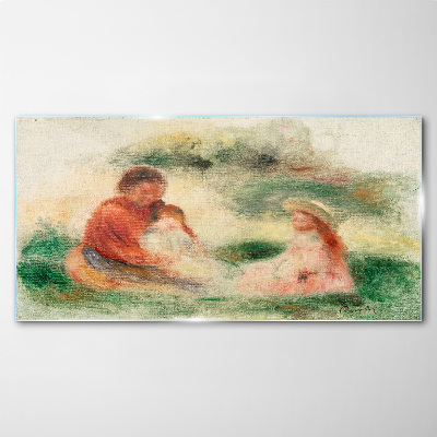 Obraz Szklany Rodzina w pastelowych barwach