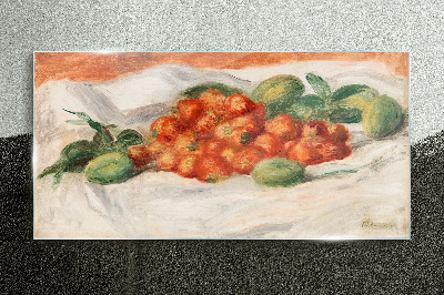 Obraz Szklany Owoce Migdały Truskawki