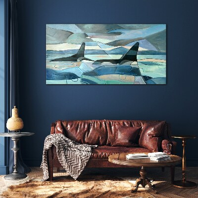 Obraz na Szkle Abstrakcja Zwierzę Wieloryb