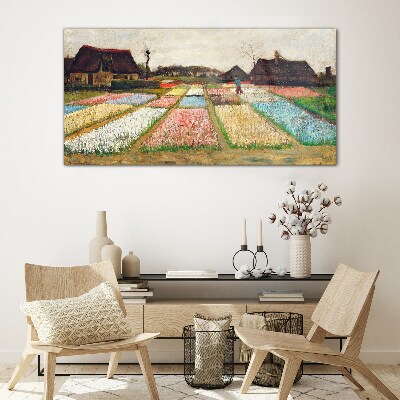 Obraz na Szkle Wiosenne pola tulipanów