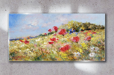 Obraz na Szkle Abstrakcja kwiaty Krajobraz