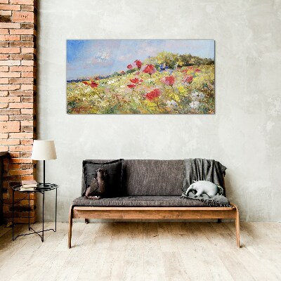 Obraz na Szkle Abstrakcja kwiaty Krajobraz
