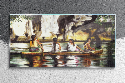 Obraz na Szkle łódź kobiety woda