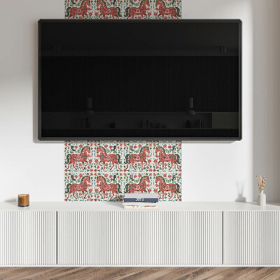 Panel pcv Wzór konia w kwiatach