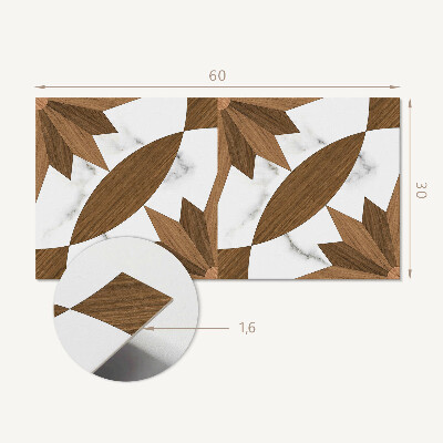 Panel na ścianę Wzór geometryczny z drewnem