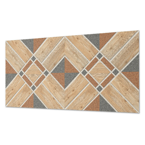 Panel pcv Wzór geometryczny z drewnem