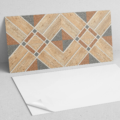 Panel pcv Wzór geometryczny z drewnem