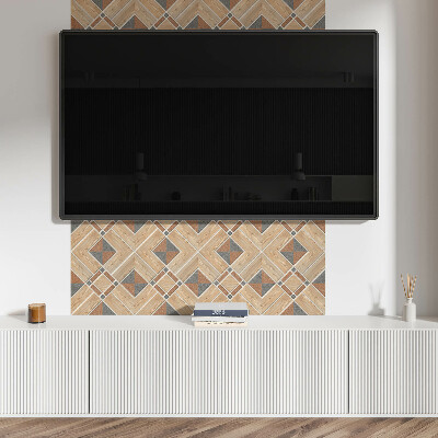 Panel pcv Wzór geometryczny z drewnem