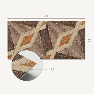 Panel na ścianę Wzór geometryczny z drewna