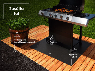 Metalowa mata ochronna pod grill Ćwierć koła 100x100 cm
