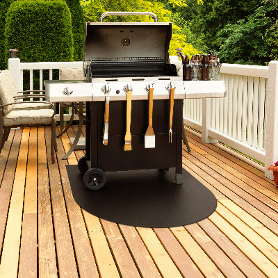 Metalowa mata ochronna pod grill Półowalna 80x90 cm