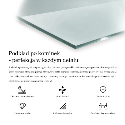 Podkładka pod kominek transparentna prostokątna