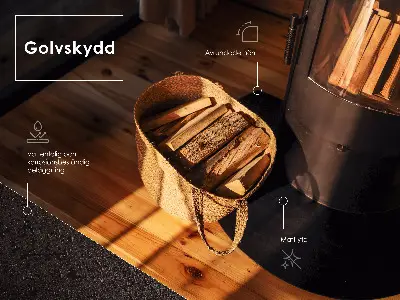 Podkładka pod kominek w kształcie ćwiartki z czarnej blachy