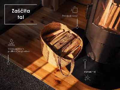 Podkładka pod kominek w kształcie ćwiartki z czarnej blachy