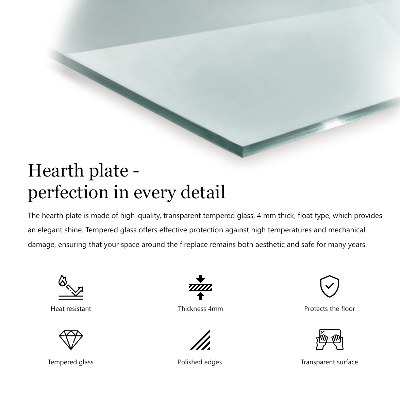 Szkło hartowane pod kominek sześciokątne transparentne
