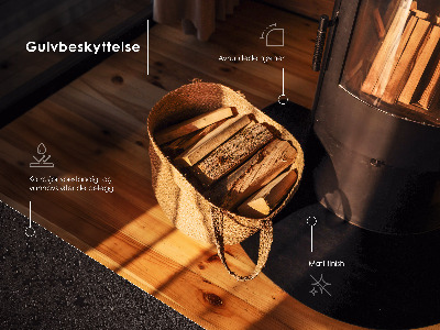 Podstawka pod kominek z półowalną czarną blachą