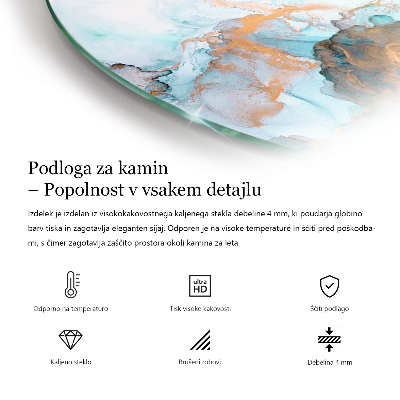Szyba pod kominek Liście w subtelnych wzorach