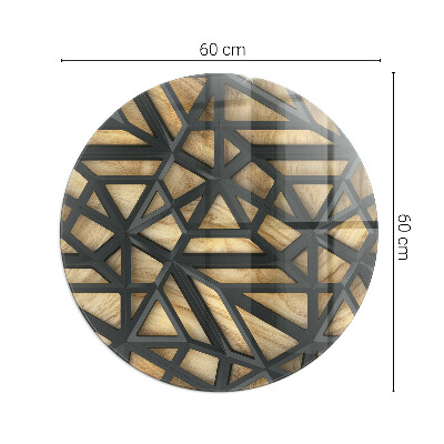 Szkło pod kominek Geometria z drewnem