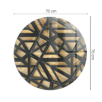 Szkło pod kominek Geometria z drewnem