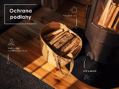 Prostokątna płyta pod piec z czarnej blachy