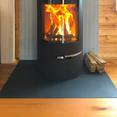 Prostokątna płyta pod piec z czarnej blachy