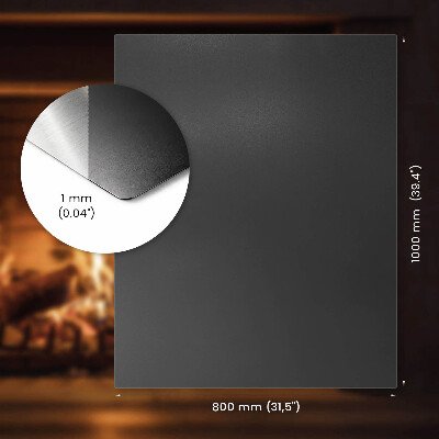 Płyta pod piec prostokątna z czarnej blachy