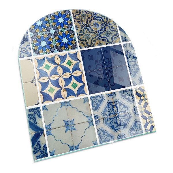 Panel kominkowy półowalny Motyw płytek ceramicznych