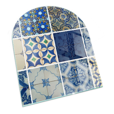 Panel kominkowy półowalny Motyw płytek ceramicznych