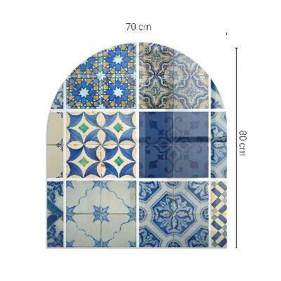 Panel kominkowy półowalny Motyw płytek ceramicznych