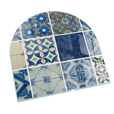 Panel kominkowy półowalny Motyw płytek ceramicznych