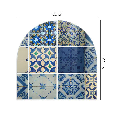 Panel kominkowy półowalny Motyw płytek ceramicznych