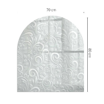 Panel kominkowy półowalny Szykowny wzór florystyczny