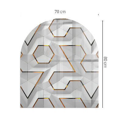 Panel kominkowy półowalny Trójwymiarowy motyw geometryczny