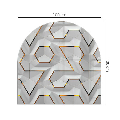 Panel kominkowy półowalny Trójwymiarowy motyw geometryczny