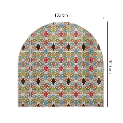 Panel kominkowy półowalny Geometryczne siatki w kształtach