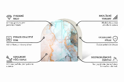 Panel kominkowy półowalny Marmurowy design w abstrakcyjnej formie