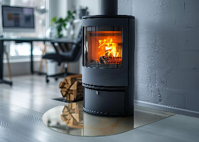 Panel kominkowy półowalny Marmurowy design w abstrakcyjnej formie