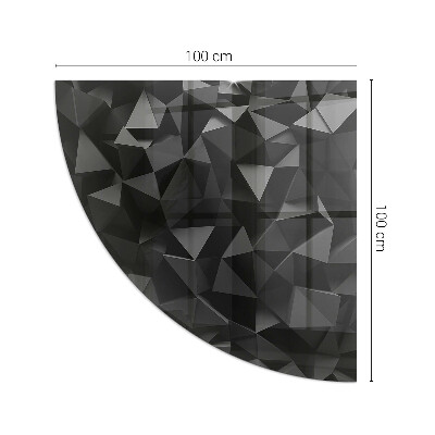 Szkło pod kominek ćwiartka Wielowymiarowy układ geometryczny