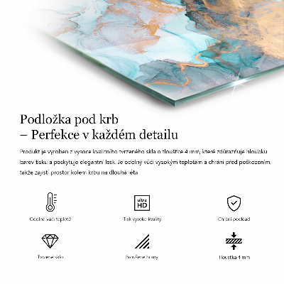 Szyba hartowana pod kominek Motyw kamienny w stylu organicznym