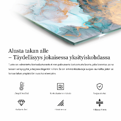 Szyba hartowana pod kominek Motyw kamienny w stylu organicznym